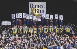 Students revealing DanceBlue donation