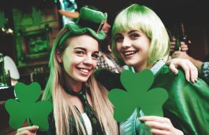 2 women on St. Patrick's Day