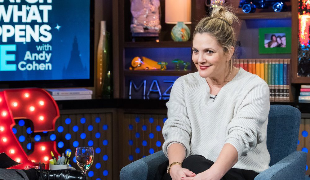 drew barrymore on the set of watch what happens live