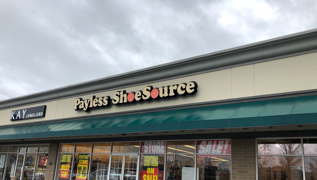 neighborhood: payless store front outside