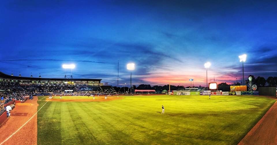 Lexington: night shot of a baseball field