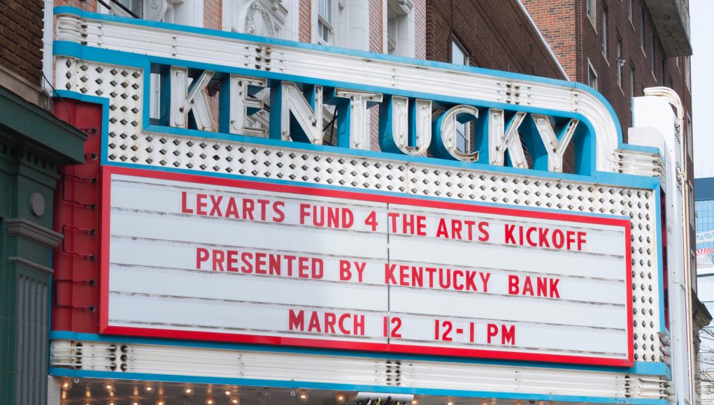 LexArts: theater marquee with words
