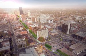 Home and Garden Transportation Plan: aerial view of downtown lexington