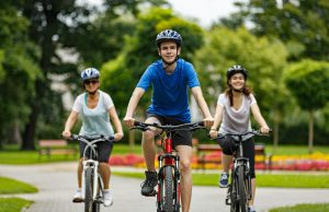 Bike: three kids riding bikes