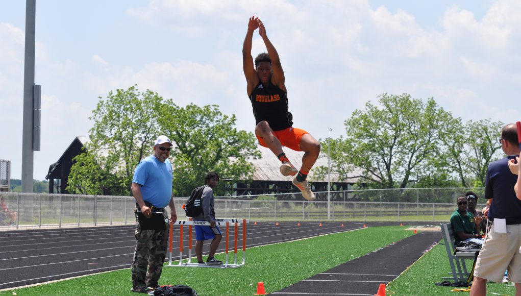 Parents: a student doing the long jump