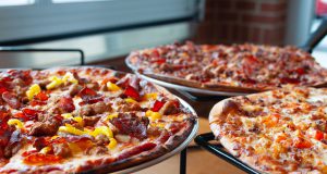 restaurants LaRosa's: pizza on a table