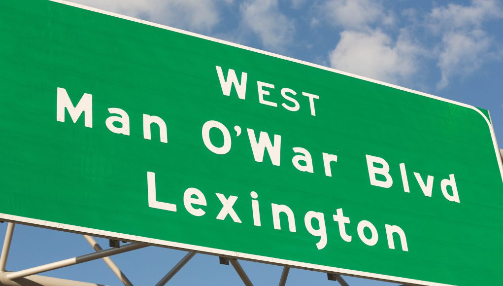 I-75: green sign that says Man O' War Boulevard