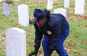 A cadets from Henry Clay High School laying a wreath | Photo courtesy Wreaths Across America